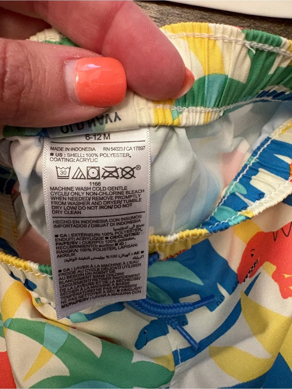 🌴 Old Navy Dinosaur Rash Guard Swim Set 6–12 Months